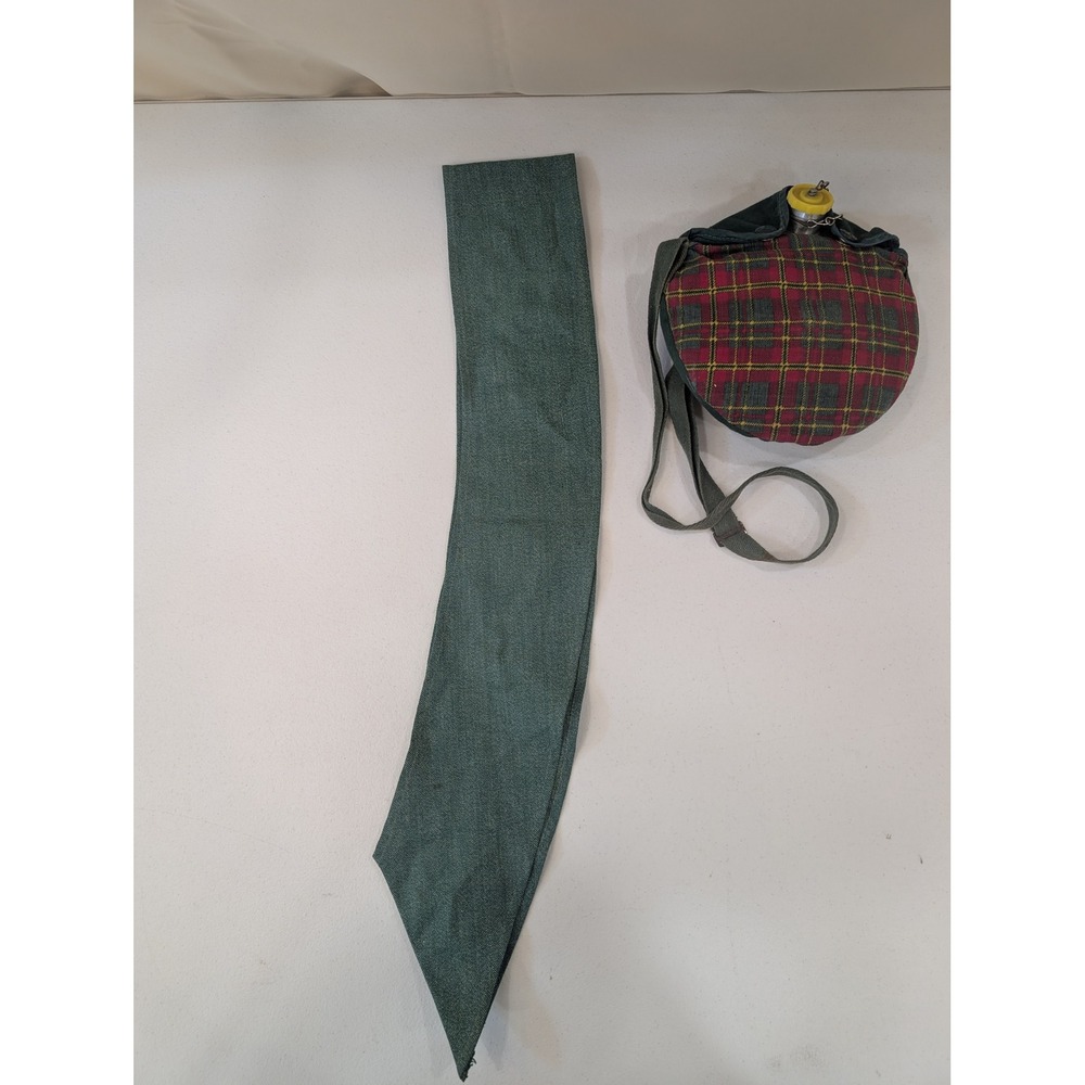 Vintage Girl Scouts Uniform Sash Patches Canteen Plaid Kids Collectible‎ - Picture 6 of 7